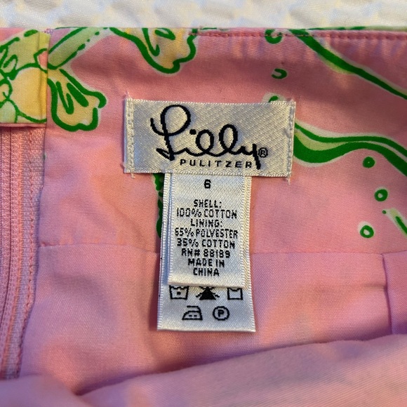 ** Rare ** Lilly Pulitzer Pink mini Skirt with Green Diving Monkeys 🐵! - Picture 4 of 5